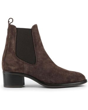 Jones Bootmaker Karlee Leather Slip-In Ankle Boots - Brown