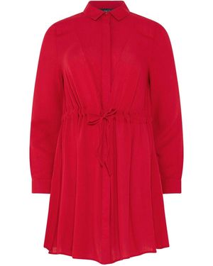 M Com Tunic Shirt Dress - Red