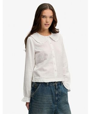 Superdry Collared Blouse - White