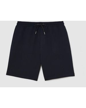Reiss Textured Drawstring Shorts - Blue