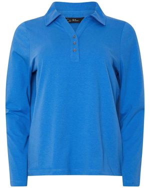M Com Schlichtes Polo-Shirt - Blau