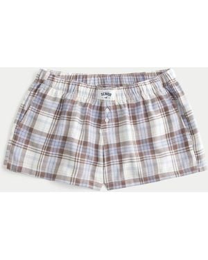 Hollister Flannel Pajama Shorts - Metallic