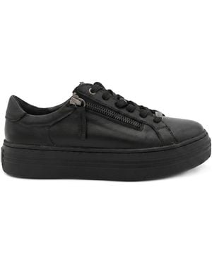 Jones Bootmaker Jones Bootmaker Amaliadawide Wide Fit Leather Platform Sneakers - Black