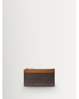 Michael Kors Michael Kors/Acorn Jet Set Small Zip Key Card Case - White