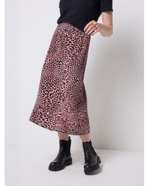 Scamp & Dude Leopard Ray Printed Slip Skirt - Purple