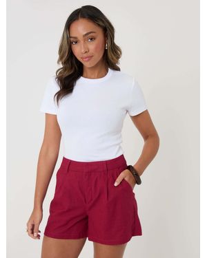 Threadbare Tailored-Fit-Shorts Aus Leinengemisch Von - Weiß