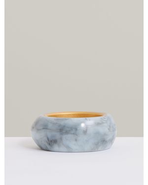 Reiss Ciara - Gold Tone Curve Marble Bangle, One - Blue