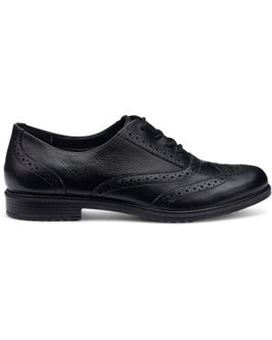 Hotter Wide Fit Echo Lace-Up Full Shoes - Schwarz