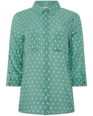 M Com Dobby Long Sleeve Shirt - Green
