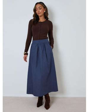 Threadbare Midi-Rock Mit Taschen - Blau