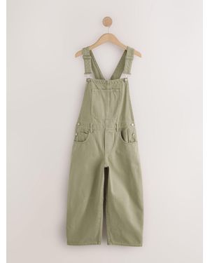 Next Sage Denim Barrel Dungaree Jumpsuit - Natural