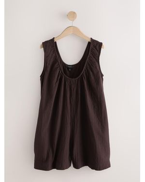 Next Chocolate Cheesecloth Romper - Black