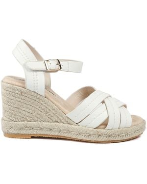 Pavers Bellissimo Memory Foam Wedged Espadrilles - White