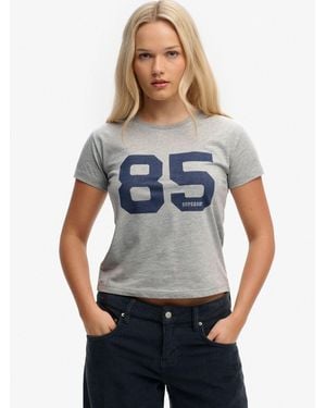 Superdry Athletic Essentials Varsity Number T-Shirt - Blau