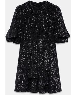 Mint Velvet Sequin Mini Dress - Black