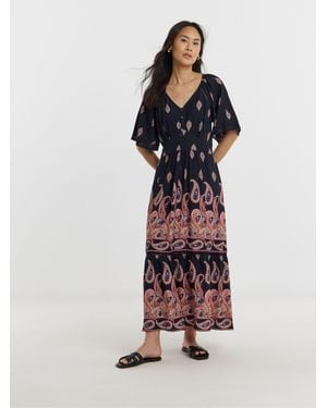 JD Williams Border Print Prairie Dress - White