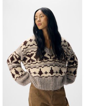 Object Fair Isle Long Sleeve Jumper - Natural