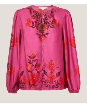 Monsoon Koa Floral Print Blouse - Pink