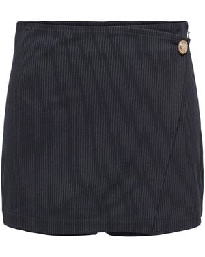 ONLY High Waisted Pinstripe Skort - Black