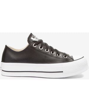 Converse Chuck Taylor All Star Plateau-Turnschuhe Aus Leder​​​​​​​ - Weiß