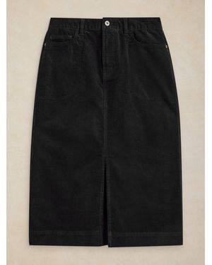 White Stuff Tia Cord Midirock - Schwarz
