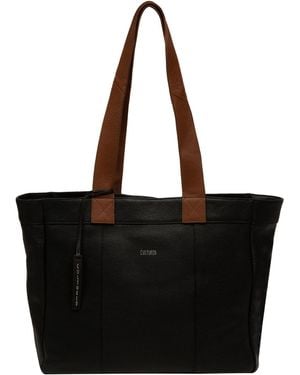 Cultured London Gisella Leather Tote Bag - Black