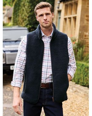 Brook Taverner Fleece Quilted Gilet - Blue