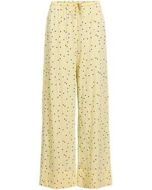 Object Polka Dot Wide Leg Pants - Yellow