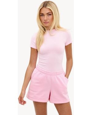Loavies Never Look Back Shorts With Logo - Pink