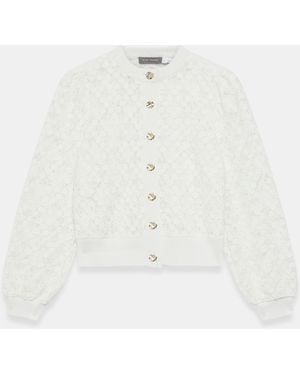 Mint Velvet Mint Velvet Cream Lace Cotton Blend Jacket - White