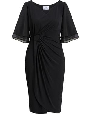 Gina Bacconi Diamante Trim Dress With Chiffon Sleeves - Black