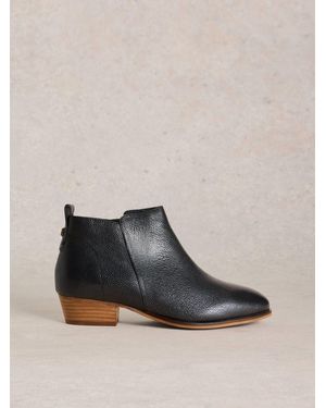 White Stuff Stuff Willow Leather Ankle Boots - Black