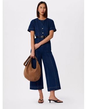 Whistles Button Down Jumpsuit - Blue