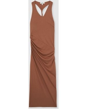 Reiss Aaliyah Ruched Jersey Midi Dress - Brown