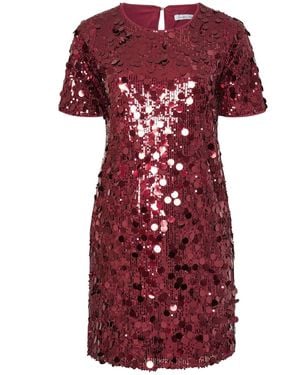 Yours Curve London Sequin T-Shirt Dress - Red