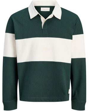 Jack & Jones Jack & Jones Relaxed Fit Color Block Rugby Polo Shirt - Green