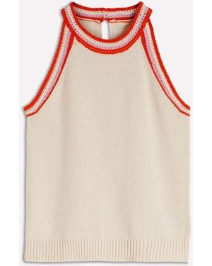 Boden Saffron Crochet Racer Tank - Natural
