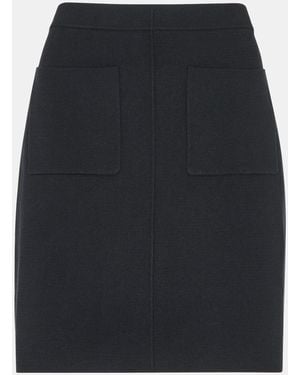 Whistles Patch Pocket Knitted 100% Cotton Skirt - Blue