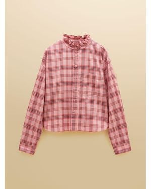 Joules Cropped Oxford Shirt - Pink