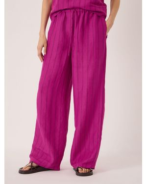 Hush Aderyn Stripe Linen Blend Pants - Pink