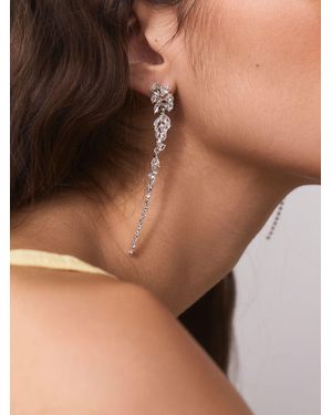 Next Tone Sparkle Drop Earrings - Brown