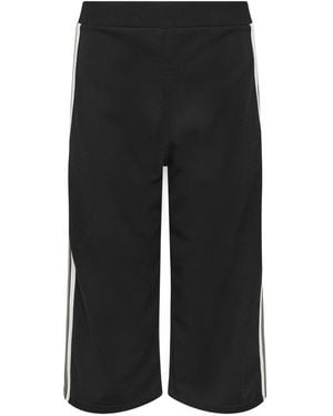 M Com Petite Cropped Side Stripe Pants - Black