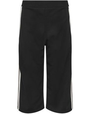 M Com Petite Cropped Side Stripe Pants - Black