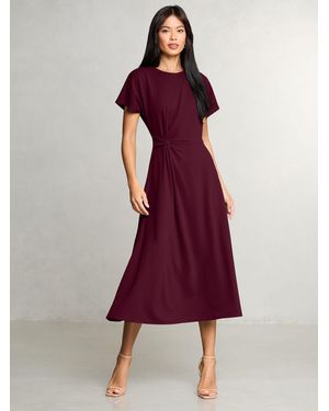 Lipsy Knot Side Midi Dress - Red