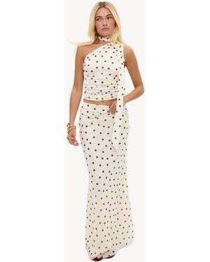 Loavies Enchanted Hideaway Maxi Skirt With Polka Dots - Weiß