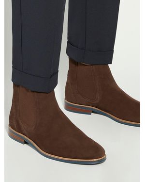Dune Dark Standard Fit Mckinley Constrast Sole Chelsea Boots - Brown