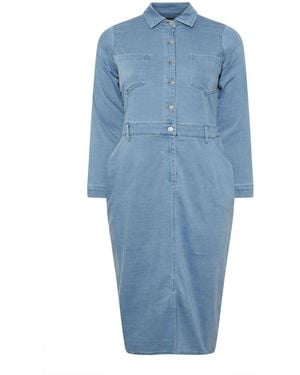 Yours Curve Limited Denim Dress - Blau