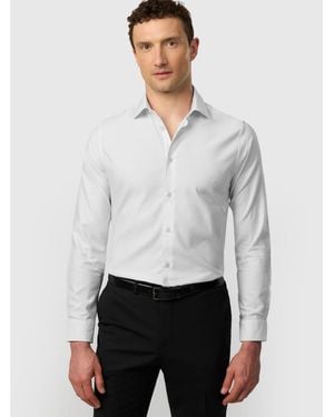 Ted Baker Slim Fit Abbot Spot Jacquard Shirt - White