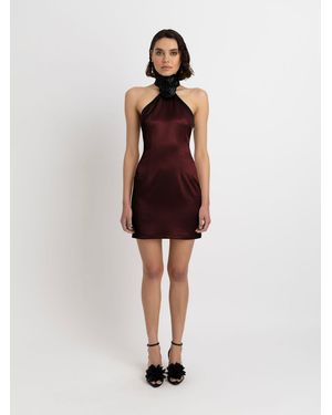 Amy Lynn Rosella Satin Rose Corsage Mini Dress - Red