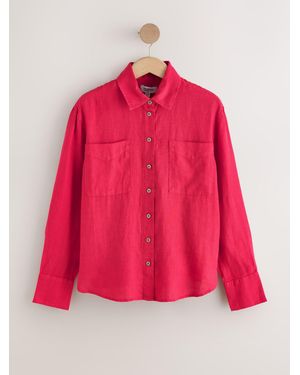 Next 100% Leinen N. Premium Langarmhemd - Pink